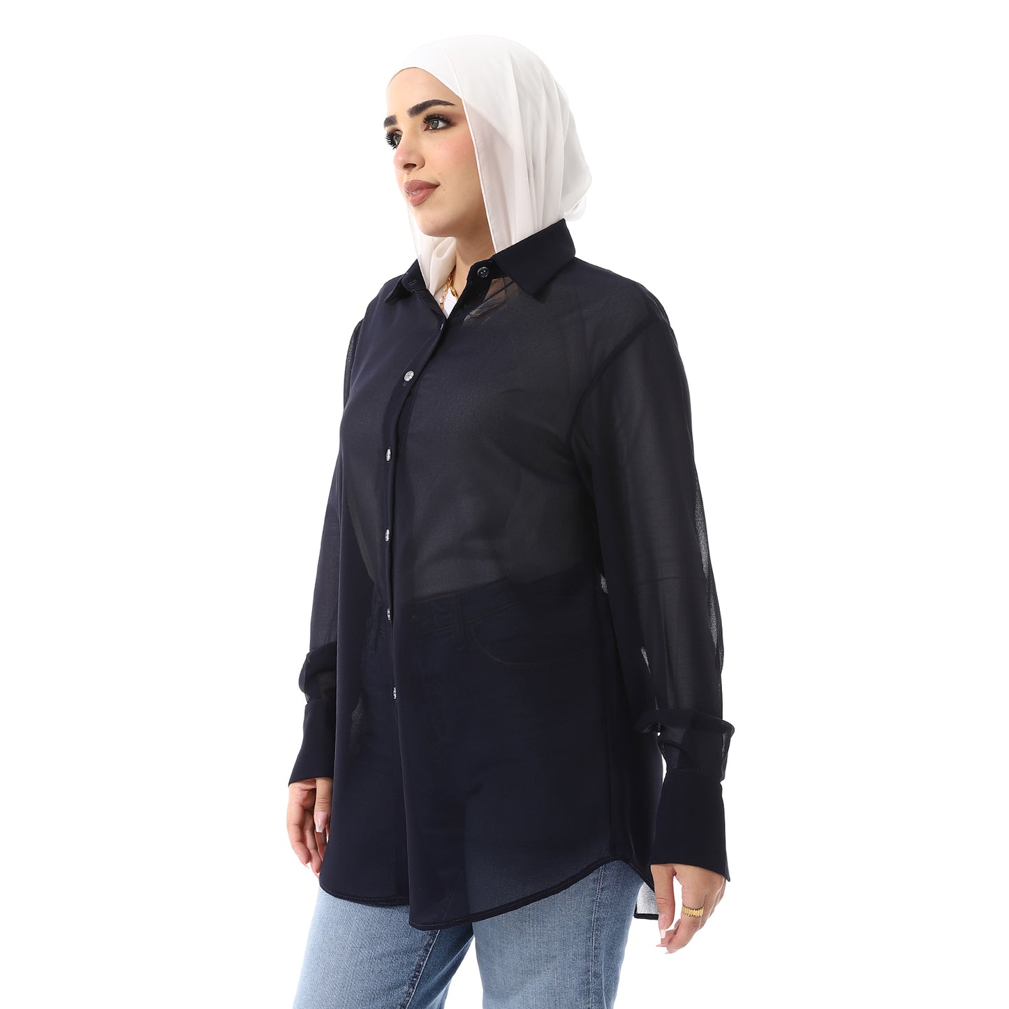 Navy Blouse SS24MSBLBLO1033-NAVY