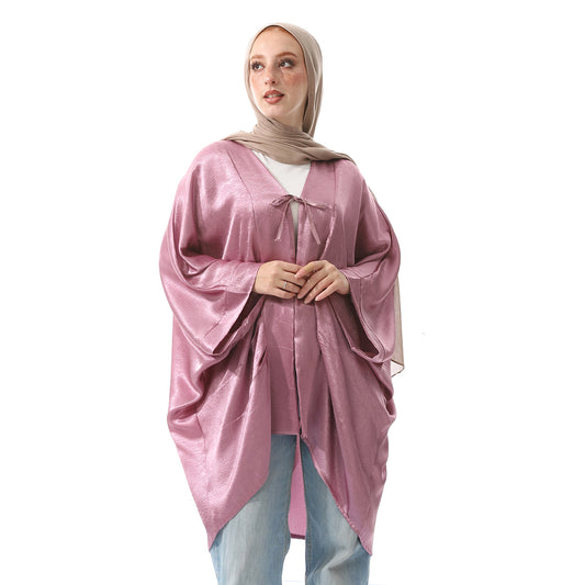 Dusty Rose Long Sleeves Plain Cardigan