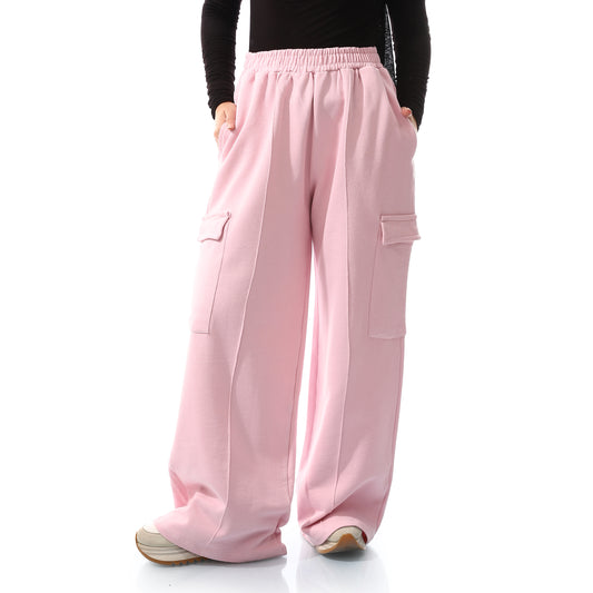 Cargo Wide Leg fit Rose Pink Sweatpants