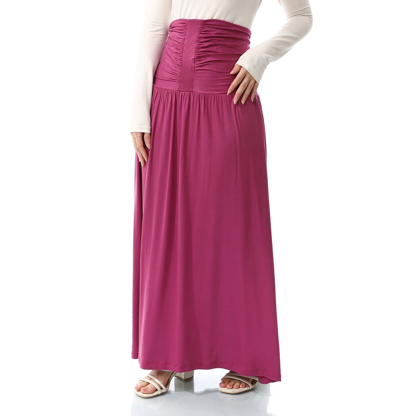 Front Draped Long Skirt - Muvee