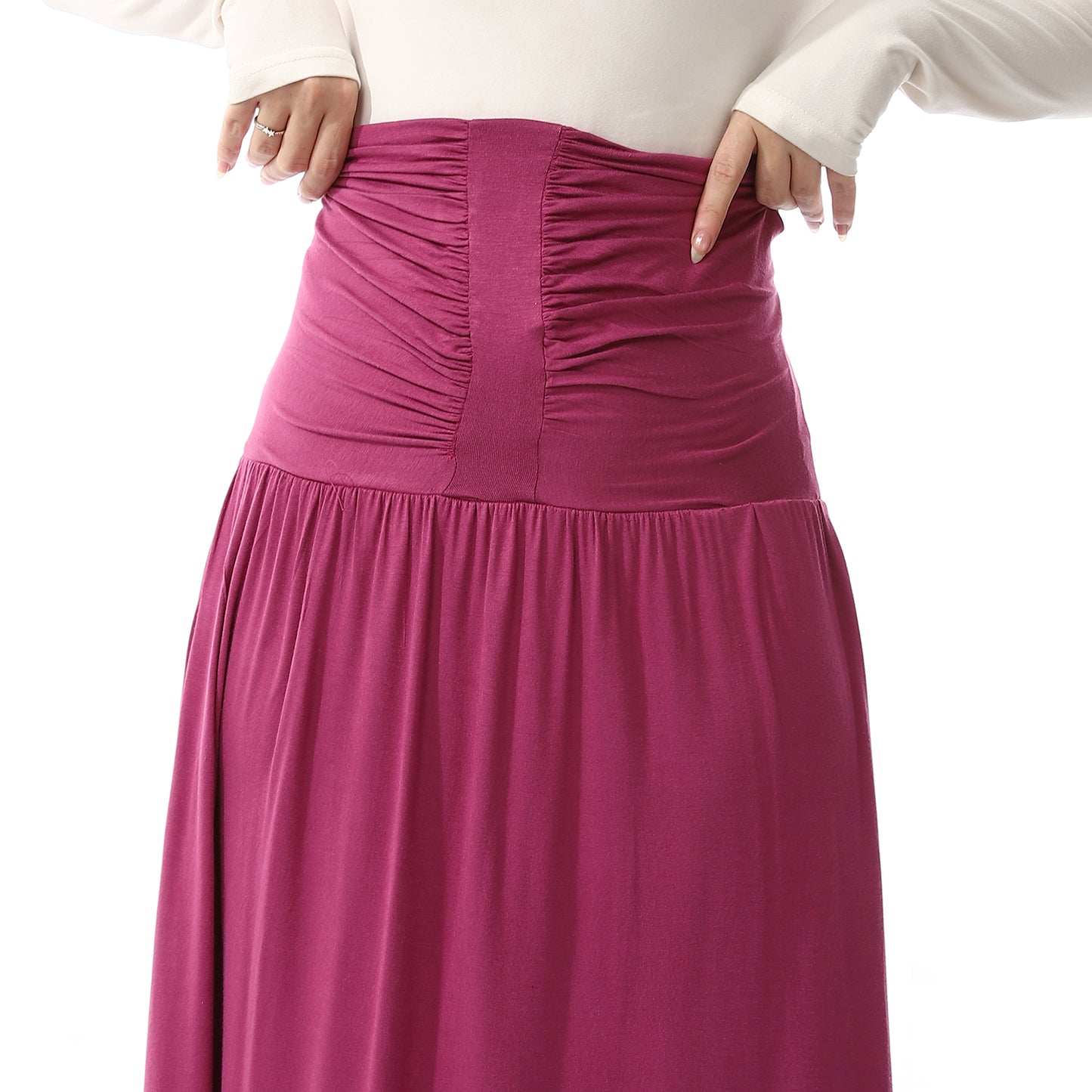 Front Draped Long Skirt - Muvee