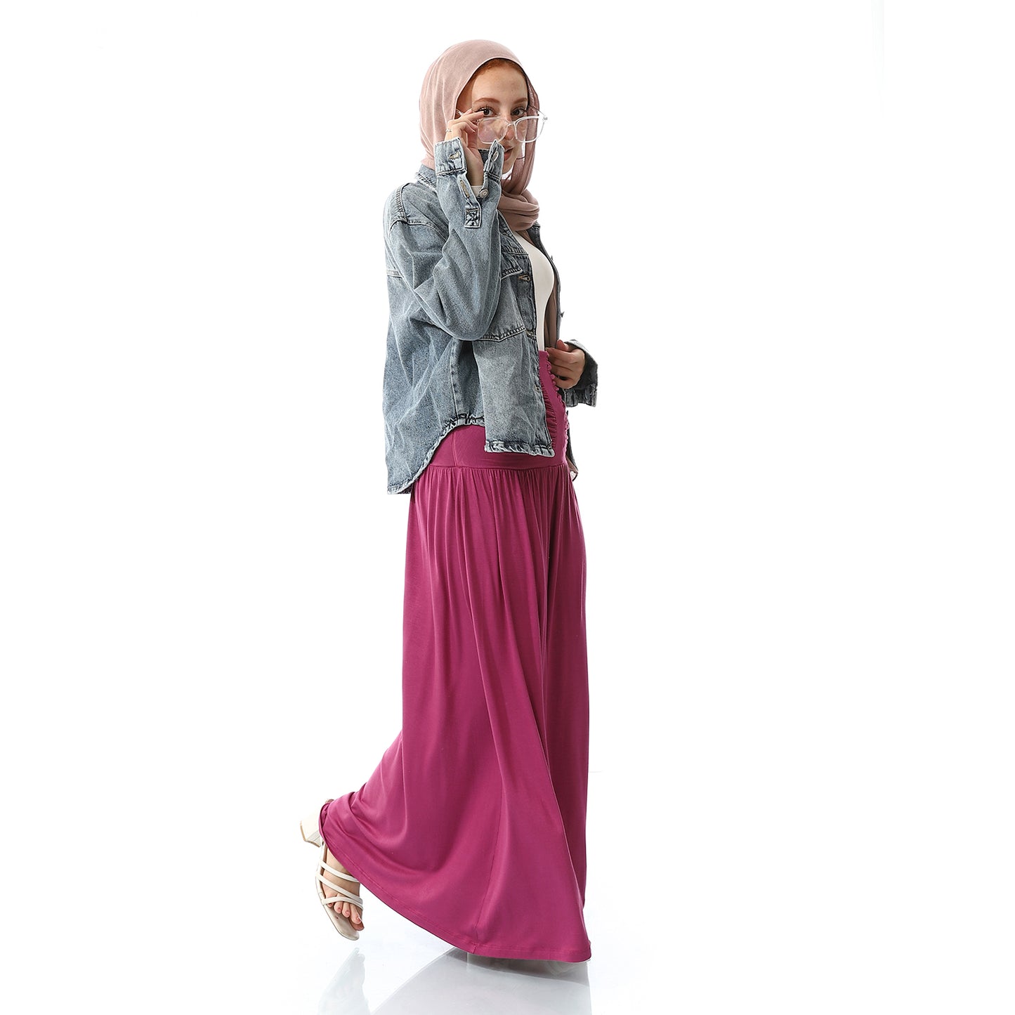 Front Draped Long Skirt - Muvee