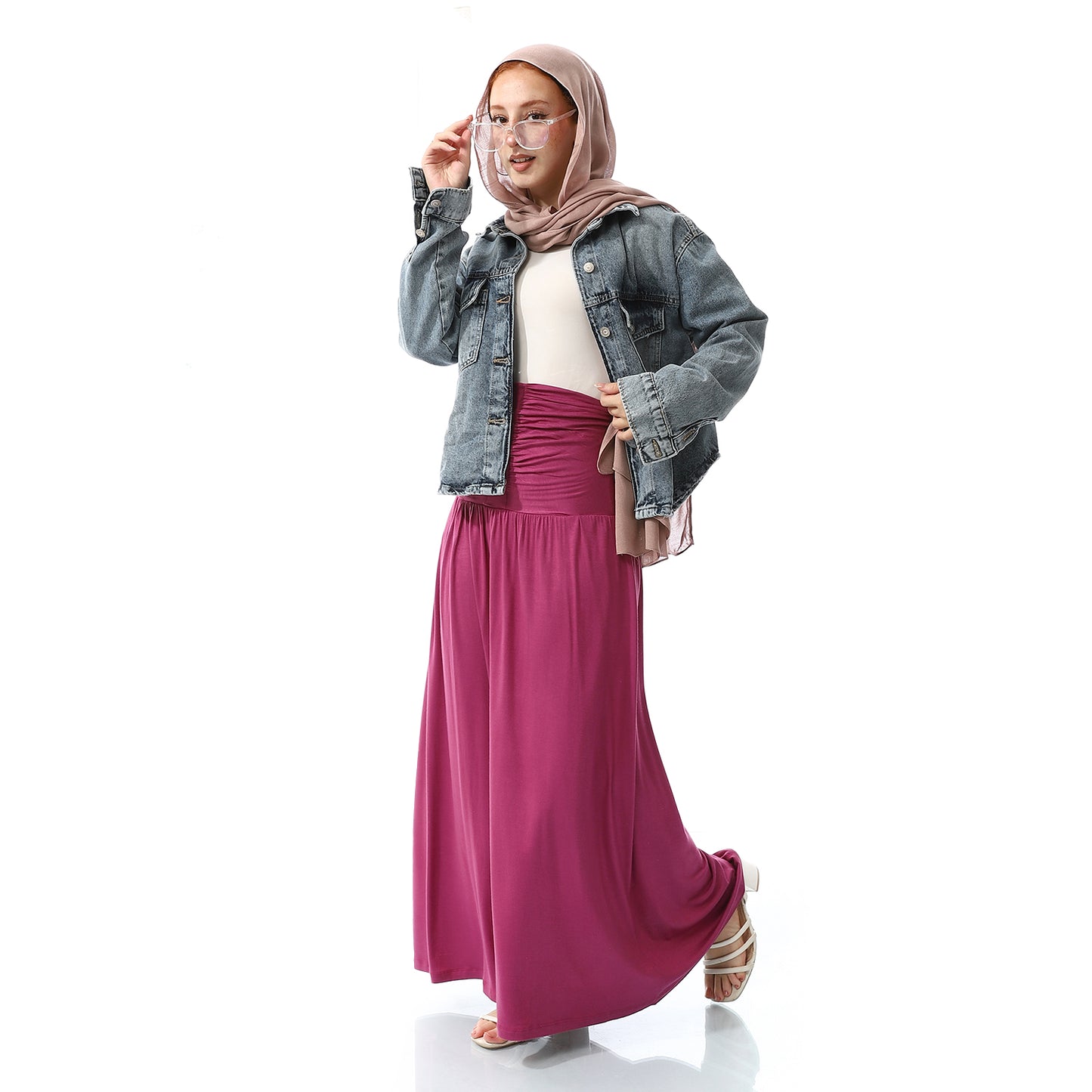 Front Draped Long Skirt - Muvee