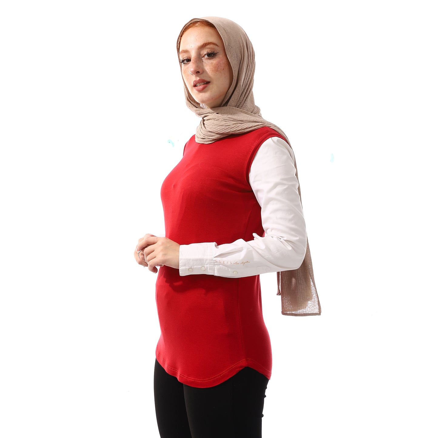 Plain Red Sleeveless Basic Undershirt