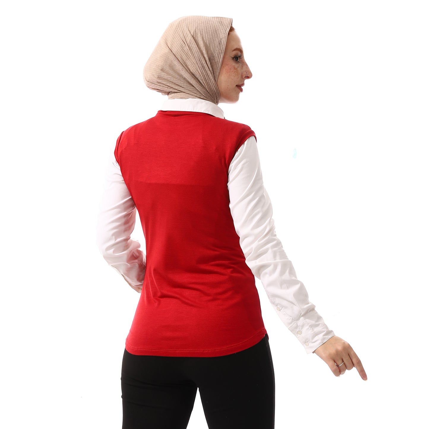 Plain Red Sleeveless Basic Undershirt