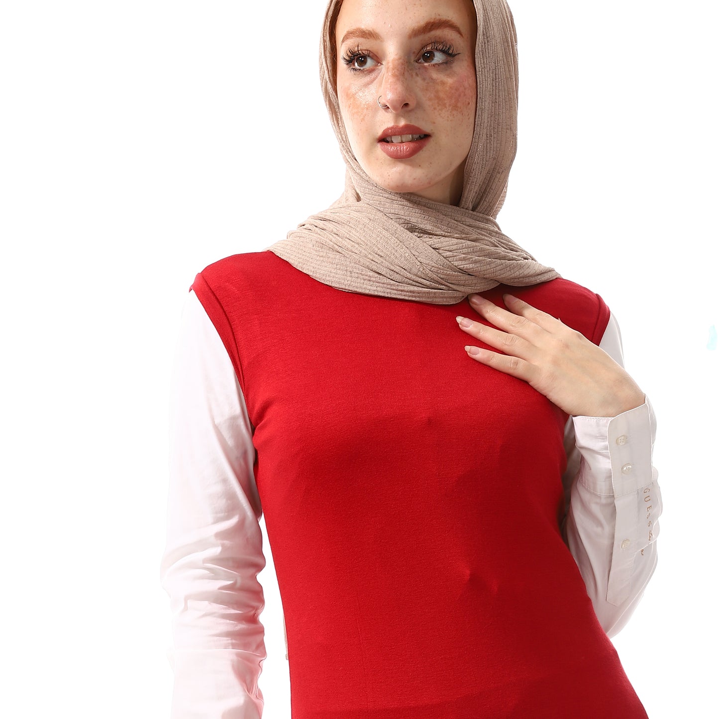 Plain Red Sleeveless Basic Undershirt