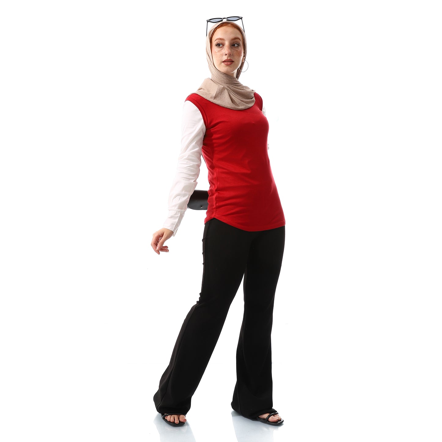 Plain Red Sleeveless Basic Undershirt